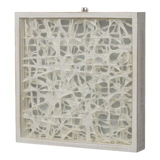 Organic Fiber Art Composition in Glass Shadow Box Frame, 1990s For Sale