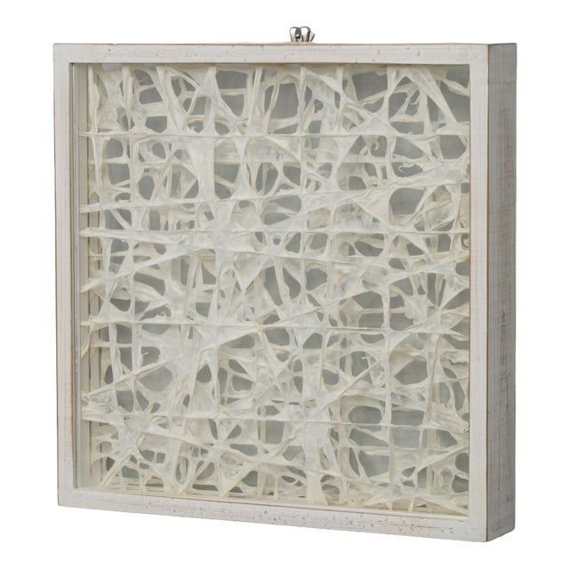 Organic Fiber Art Composition in Glass Shadow Box Frame, 1990s For Sale