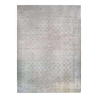 Antique Persian Tabriz Wool 13x18 Gray & Ivory Handmade Oversized Area Rug #1142928 For Sale