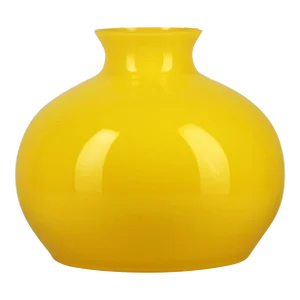 Late 20th Century Danish Bulbous Polished Glass Yellow Vase of Scandinavian Design