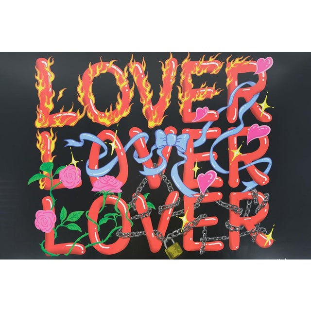 Dan Colen (1979) Lover, Lover, Lover Original color poster On poster paper, 92 x 61 cm (approx. 36 x 24 inches) Excellent...