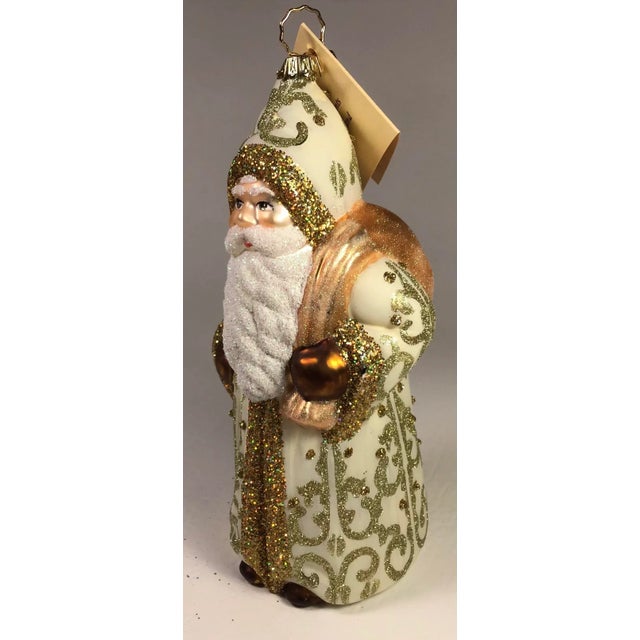 Traditional 2000’s Mouth Blown Santa Ornament “Ritzy Holiday” by Ino Schaller For Sale - Image 3 of 13