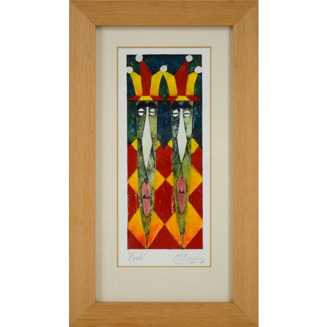 Late 20th Century "Fools" Carved Paper Relief Painting by Martin Ingley, Framed For Sale