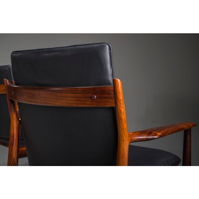 Danish Model 431 Armchairs in Leather by Arne Vodder for Sibast Møbler, 1960s, Set of 4 For Sale - Image 10 of 18
