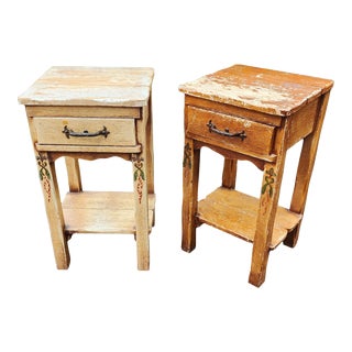 Vintage Rancho Monterey Bedside Tables - a Slightly Mismatched Pair For Sale