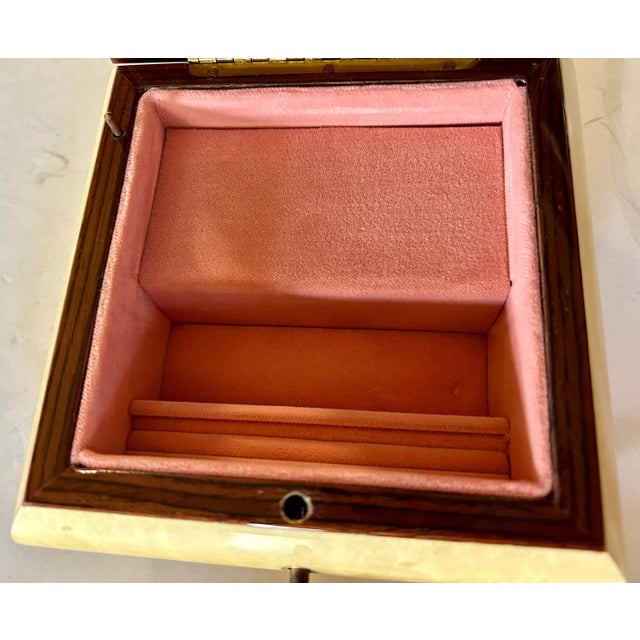 Italian Reuge Yellow Music Jewelry Box For Sale - Image 4 of 10