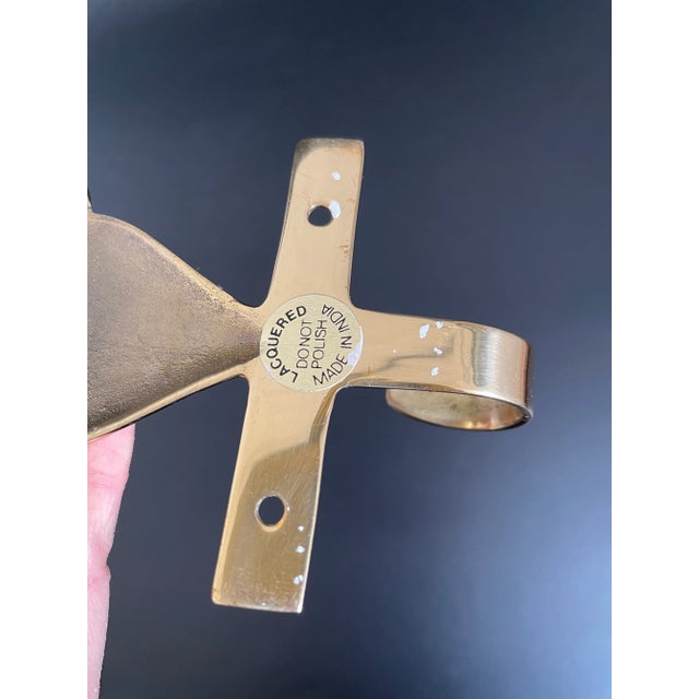 Vintage Solid Brass Radish Garden Plant Wall Hook For Sale - Image 9 of 10