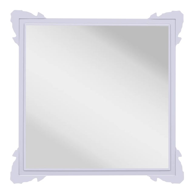 Fleur Home Garden District Napoleon Square Mirror in Spring Iris, 48x48 For Sale