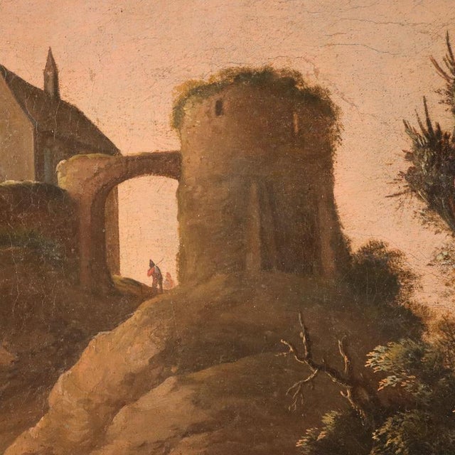 Landscape Composition, 18th Century, Oil Painting on Canvas, Framed For Sale - Image 5 of 12