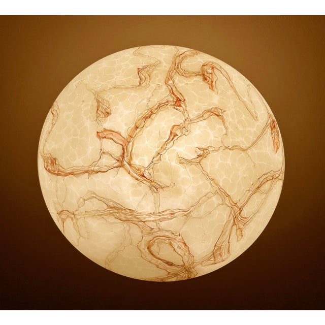 Art Deco Pendant Light in Amber Marble Glass, 1930s For Sale - Image 10 of 15