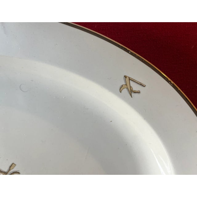 Ceramic Antique Early 19th Century Wedgwood Creamware Oval Platter in the Agricultural Devices Pattern Circa 1810 For Sale - Image 7 of 11