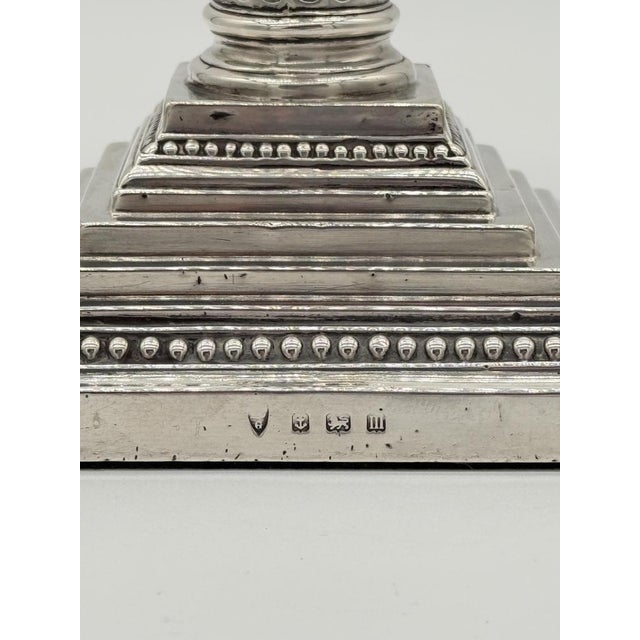 Victorian Sterling Silver Corinthian Column Candlesticks, 1895, Set of 2 For Sale - Image 4 of 10