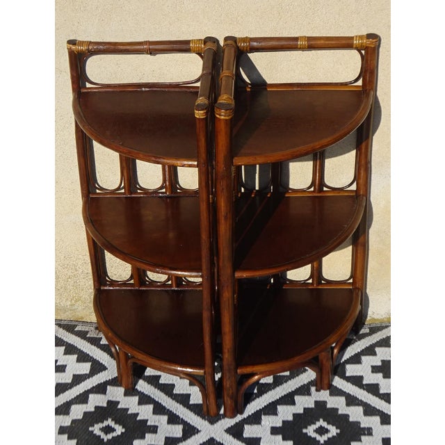 Rattan Corner Shelves, 1980s, Set of 2 For Sale - Image 6 of 17