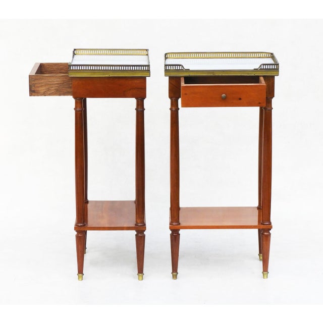 French Brass Nightstands with Marble Top, 1960, Set of 2 For Sale - Image 10 of 13