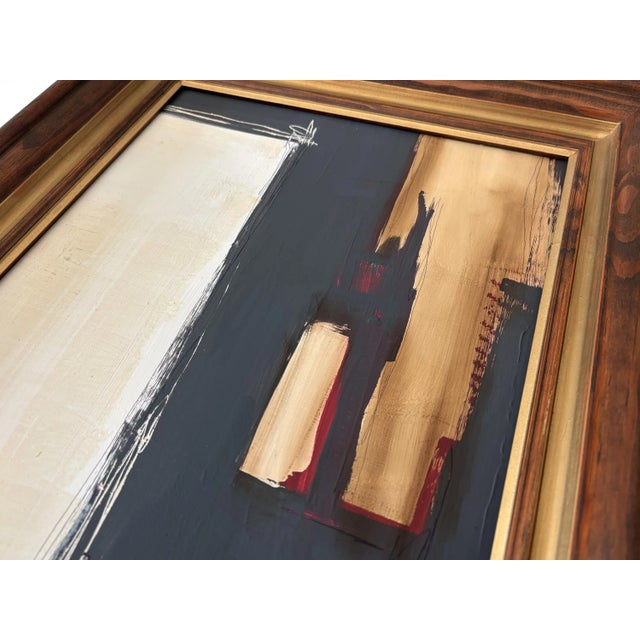 2020s “Romantic” Abstract Art in Antique Frame, Transitional Living Room Art by JTS For Sale - Image 5 of 10