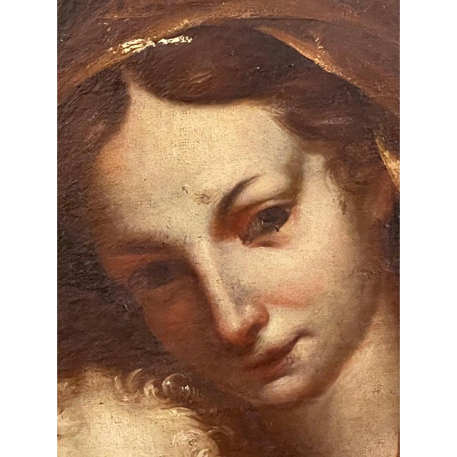 Ancient painting, Madonna with sleeping Child, 17th century Painting from central northern Italy, from the 17th century,...