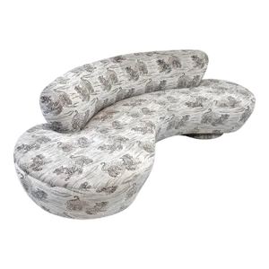 Vladimir Kagan Serpentine Cloud Sofa, Directional, in Chinoiserie Tiger Velvet
