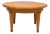 French Circular Coffee Table in Oak on Tapered Legs Ending in Brass Sabots For Sale