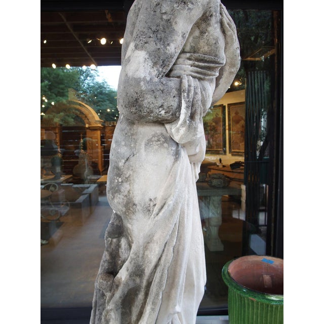 Large Carved Limestone Garden Statue From a Property in Nice, France, Circa 1860 For Sale - Image 11 of 15