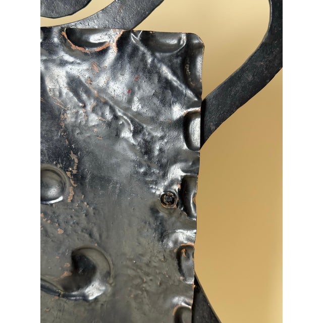 Antique Art Nouveau Hammered Copper and Wrought Iron Fireplace Screen, 1890s For Sale - Image 6 of 11