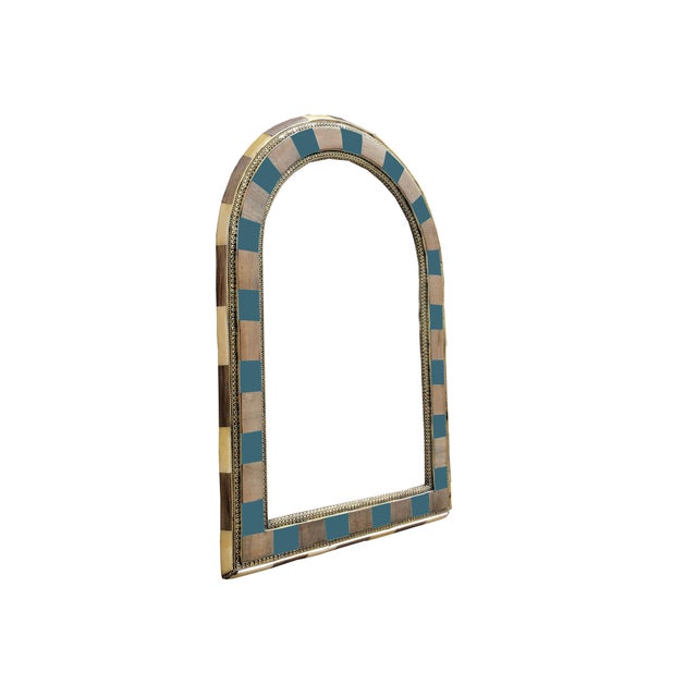 2020s Moroccan Arched Mirror, With Blue Color For Sale - Image 5 of 8