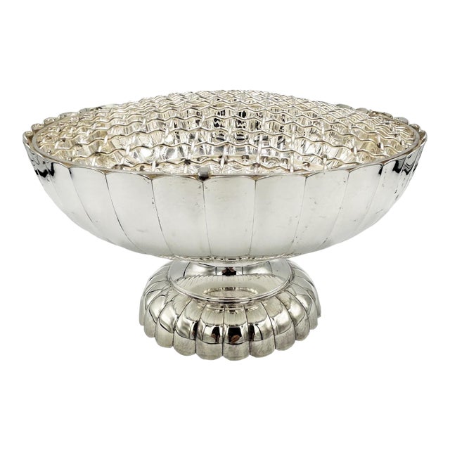 Vintage Japanese Pure Silver Ikebana Floral Arrangement Vessel _ Original Box For Sale