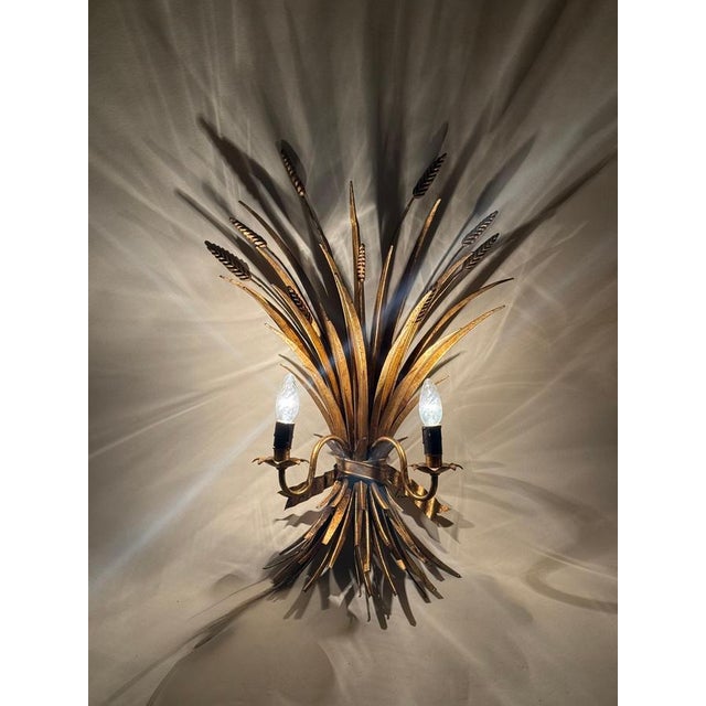 Large Hollywood Regency Gold-Leaf Wall Light attributed to Hans Kögl, 1960s For Sale - Image 14 of 16