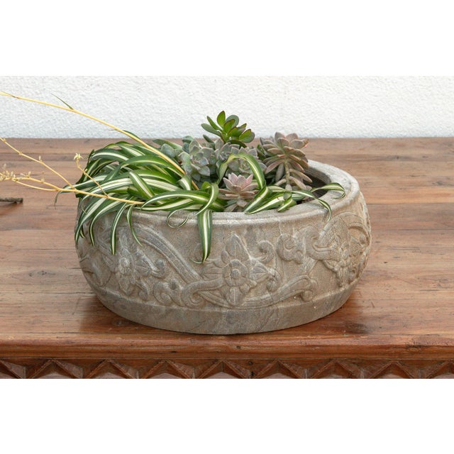 Stone Country Style Carved Stone Basin For Sale - Image 7 of 7
