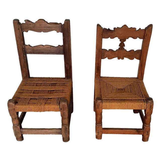 Brutalist Rope Chairs, 1900s, Set of 2 For Sale