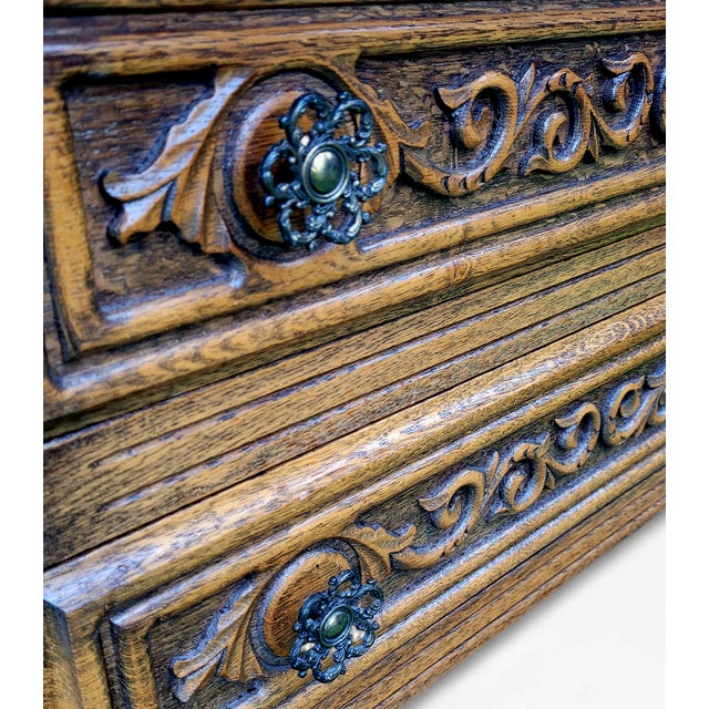 Large Vintage French Buffet in Walnut, 1940s For Sale - Image 16 of 18