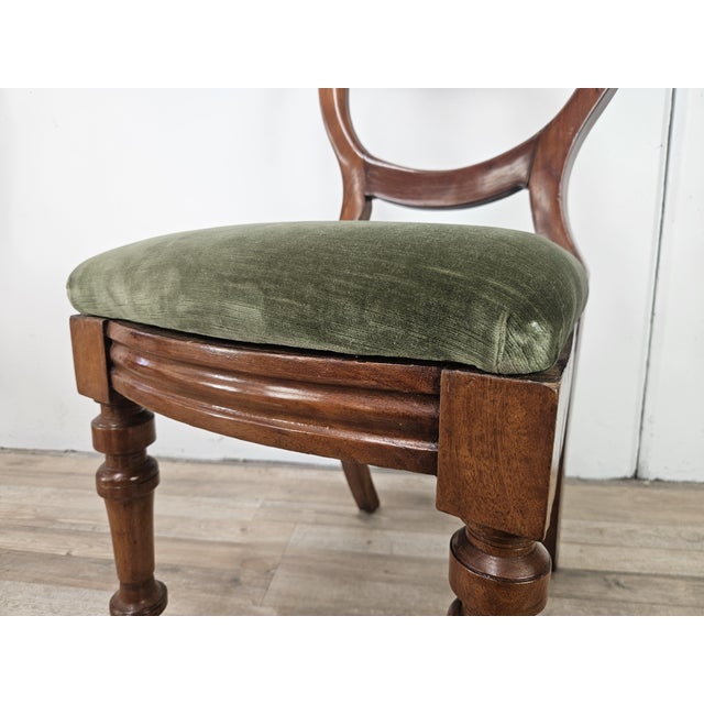 Late 19th Century Wood Chairs with Fabric Seats, Set of 4 For Sale - Image 12 of 18