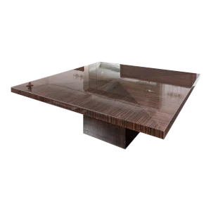 Vintage Art Deco Style Macassar Ebony Pedestal Dining Table