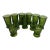 Vintage Indiana Glass Company Avocado Green "Whitehall" “Cubist” Set of 11 For Sale