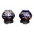 Pair of Japanese Cobalt Blue Porcelain Vases With Copper Overlay For Sale