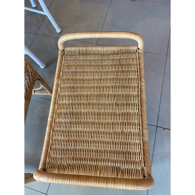 Vintage Pair of Wicker Rattan Benches End of Bed Stools Chairish