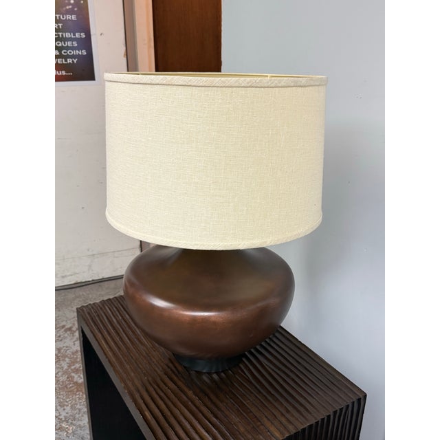 Contemporary Crate & Barrel Ceramic Table Lamp For Sale - Image 3 of 12