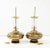 1970s Modern Oversized Brass Table Lamps with Wood Lacquer Base - A Pair For Sale - Image 10 of 12