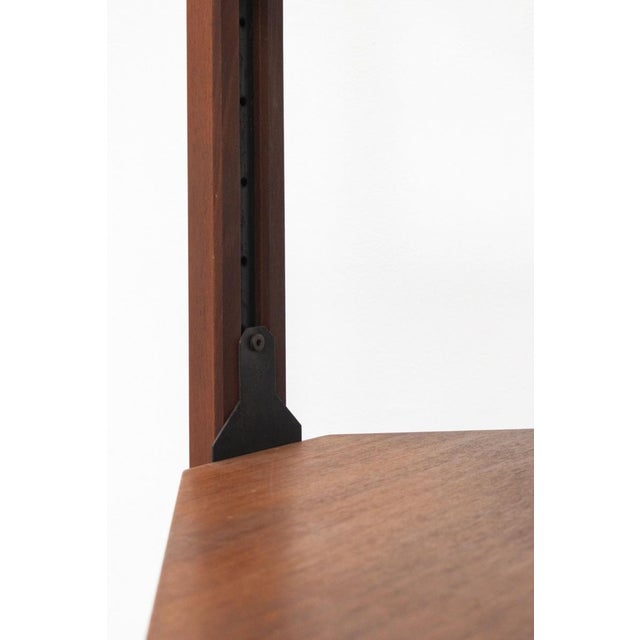 Brown Corner Bookcase in Teak, 1970s For Sale - Image 8 of 13