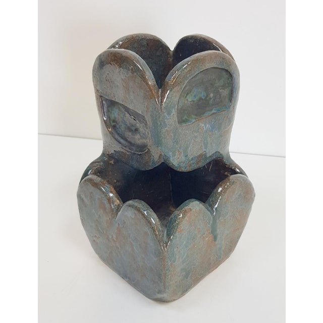 Brutalist glazed ceramic vase handmade ‘60s Stunning glazed ceramic flowerpot, handmade This design object in various...