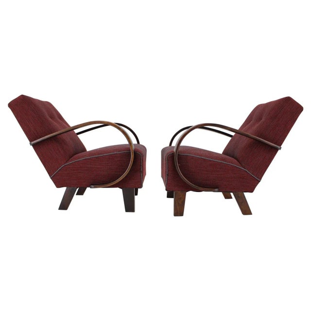 Textile Set of Armchairs by Jindrich Halabala, 1950s For Sale - Image 7 of 7