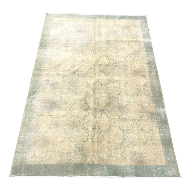 Vintage Faded Distressed Rug For Sale