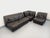 Vintage 1970s corner sofa in black leather, superb design in the style of De Sede, Cinna, or Ligne Roset, composed of...