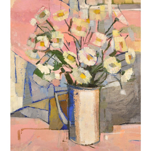 Janis Krontals, Still Life with Dasies, 1960s, Oil Painting on Canvas, in Good conditions. Designed 1960 to 1969 This...