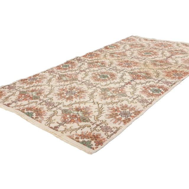 51944 Distressed Vintage Turkish Sivas Rug, 03'08 x 07'01. Distressed Turkish Sivas rugs hail from Sivas in central...