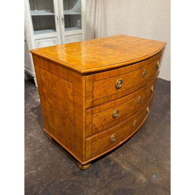 Fine early 19th century South German walnut bow-front commode. South German commodes—especially from Bavaria, Franconia,...