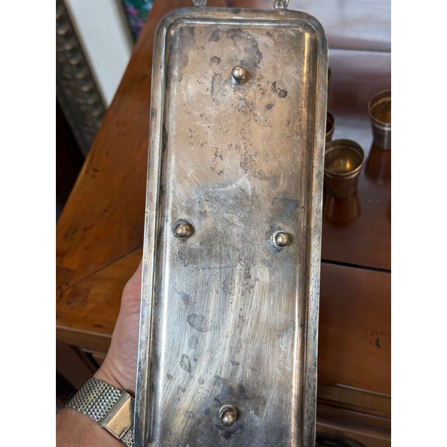 Traditional Silverplate Cordial Set + Serving Tray, Vintage For Sale - Image 3 of 12