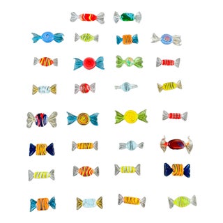 Vintage Late 20th Century Murano Glass Candies - Set of 30 For Sale