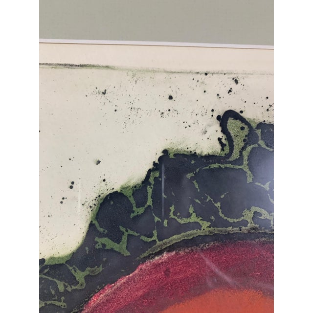 Oxblood Red Marta Palau Mid-Century Print Titled "Tonatiuh" For Sale - Image 8 of 12