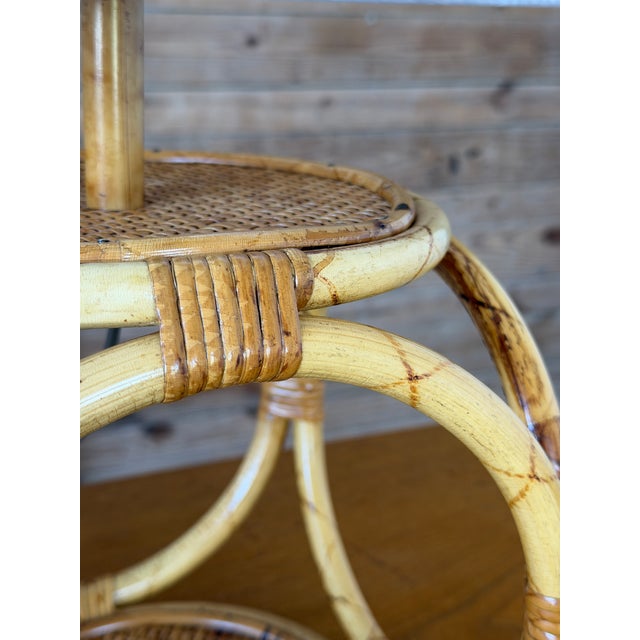 Vintage Hong Kong Rattan Loop Table Lamps - a Pair For Sale - Image 4 of 12