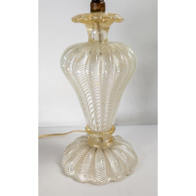 Mid-Century Modern Mid-Century Modern Italian Murano Glass Table Lamp, Possibly Seguso For Sale - Image 3 of 14